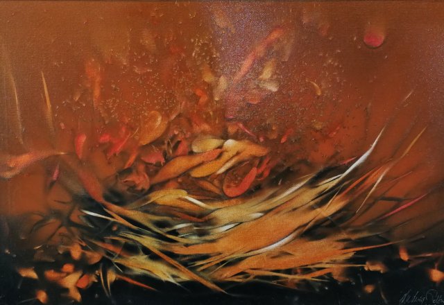 Ludvig Zoltán Tűz 40x60cm olaj vászon 128000ft