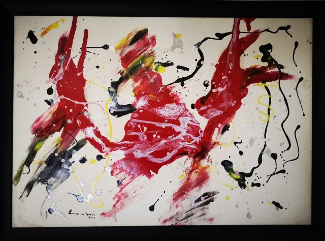 Lossonczy Tamás Hullámok 1970 40x60cm olajfestmény 550000ft