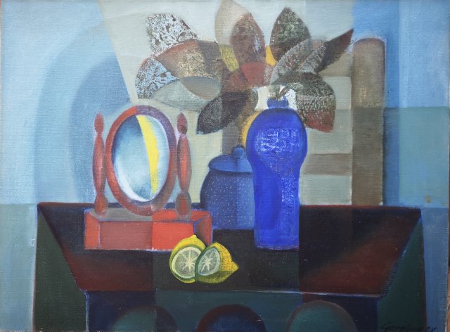 Garabuczy Ágnes Tükrös Csendélet olaj vászon 60x80cm 350000Ft