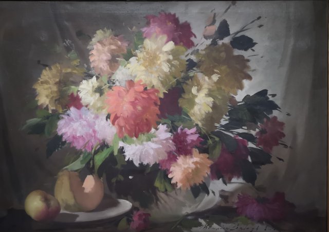 Kömpöczi Balogh Endre Csendélet almával 70x100cm olaj 350000 ft