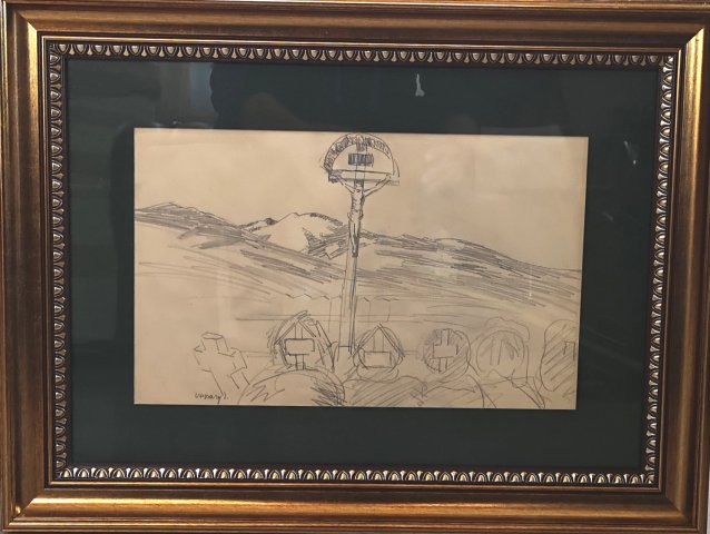 Vaszary János Táj Erdélyben 1916 mérete 27x41cm technika: kréta, ára 1180ezerFt