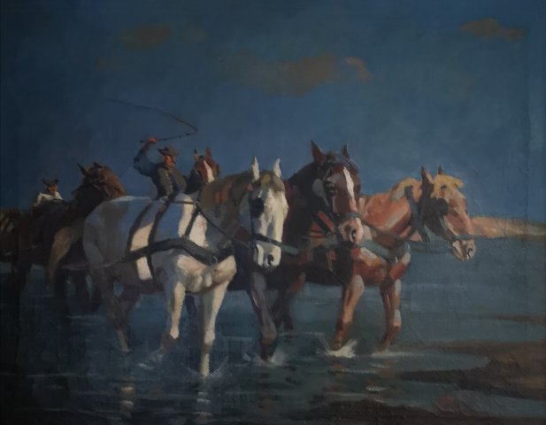 Viski János Átkelés 70x100cm olaj 480ezer ft