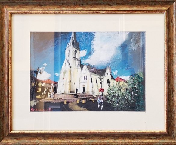Somogyi H József  Kaposvár Fő tér 30x40cm pasztel 38000ft