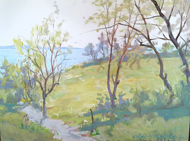 Csáki-Maronyák József Kilátás a Balatonra 60x80cm olaj festmény 280000ft