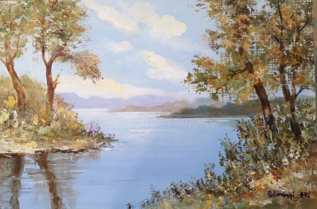 Somogyi H József Vízparti táj 20x30cm 48000ft