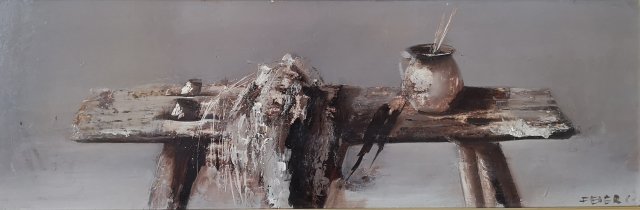 Fejér Csaba Csendélet 30x80cm cm olajfestmény 420000ft