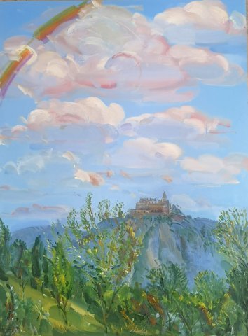 Záborszky Viola Visegrád mérete 80x60cm olajfestmény 145000ft