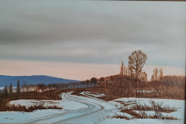 Mácsai István Téli Táj 40x60cm Olajfestmény elkelt
