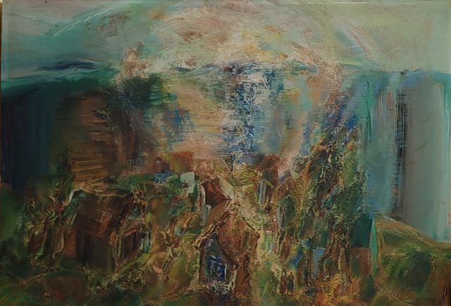 Csiszár Elek Kilátás a hegyről 60x80cm olajfestmény 238000ft