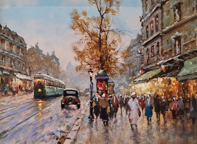 Bóna Jenő Esti séta 30x40cm 158000ft