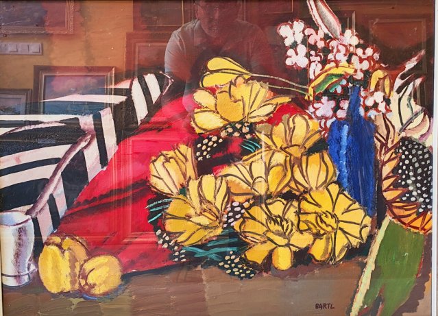 Bartl József Absztrakt csendélet mérete 60x80 cm olajfestmény 580000ft