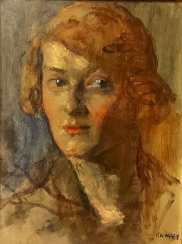 Kunffy Lajos Claudia olajfestmény 37x32.5cm 580000ft