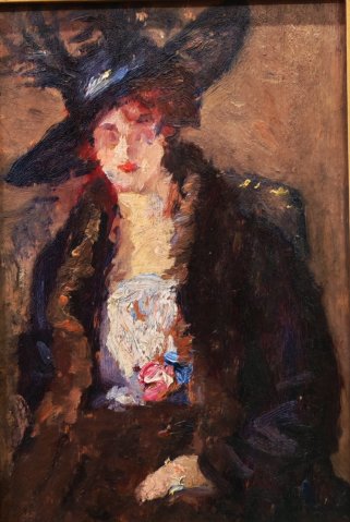 Kunffy Lajos Francia hölgy olajfestmény 17x12cm 250000ft