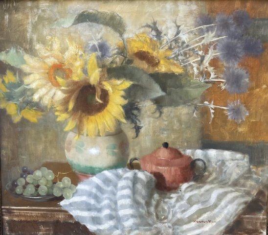 Kontuly Béla Napraforgós csendélet 60x70cm olajfestmény 1600000