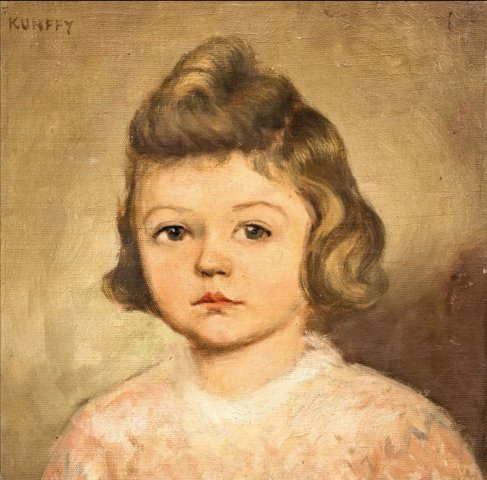 Kunffy Lajos Valentina olaj vászon Mérete 36.5x34cm elkelt t