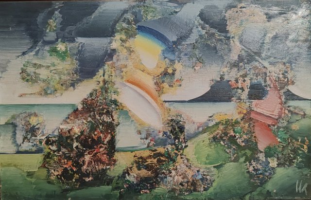 Ungváry Károly Balaton tavasz Olajfestmény 34x53.5cm 180ezer ft