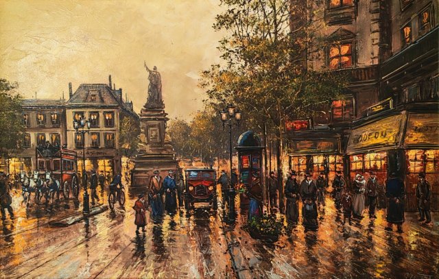 Szert Károly Párizsban 40x60cm olajfestmény 240ezerft