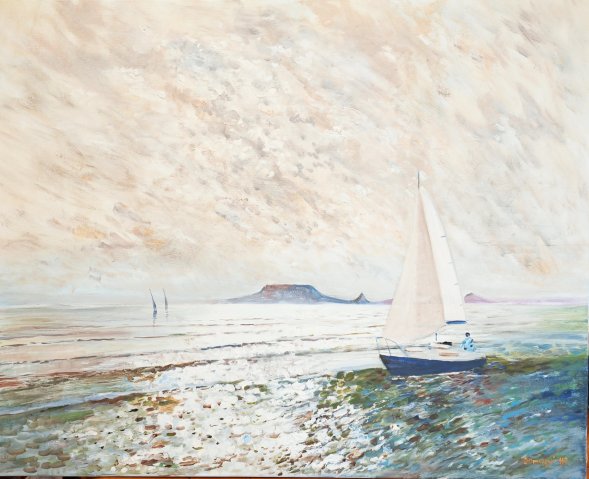 Somogyi H József Balatoni fények 80x100cm 150000ft
