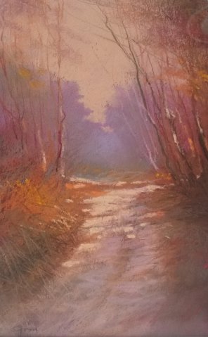 Pósa Ede Őszi táj 40x20cm pasztel  68000Ft