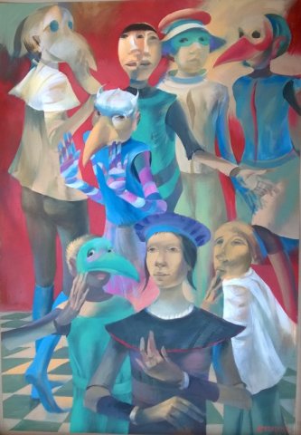Szabados János Farsang 100x65cm olaj 580ezer ft