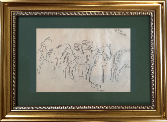 Vaszary János Tűz kréta 27x41cm 1180000Ft