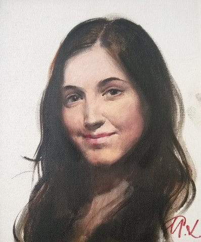 Gyémánt László Váczi Eszter portré 30x25cm olaj vászon 350ezerFt